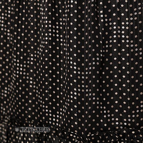 J Crew Tiered Ruffle Mini Skirt Black Gold Metallic Dot Pull On Style Size S - Picture 4 of 9